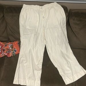 Cream colored wide leg pants